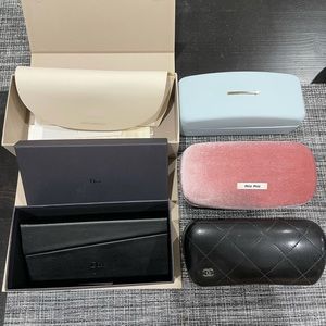 5 authentic sunglasses cases Dior Chanel Miu Miu